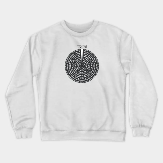 Kabbalistic Creation - Hebrew Sefirot Monochromatic Black & White Crewneck Sweatshirt by JMM Designs